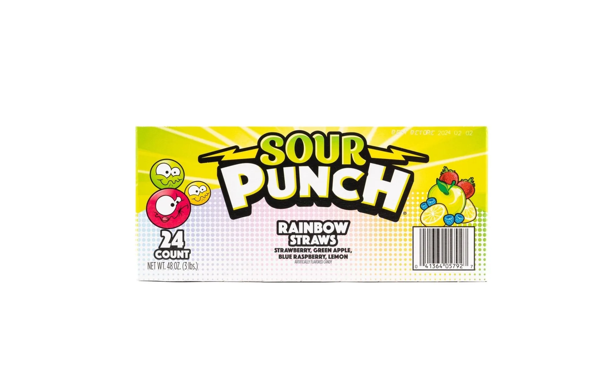 Sour Punch Rainbow Straws Assorted Flavor Bulk Box (2 oz, 24 ct.)