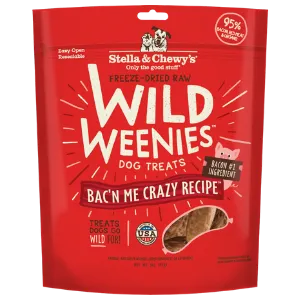 Stella & Chewy's Wild Weenies Bac'n Me Crazy Recipe Freeze-Dried Dog Treats 3 oz