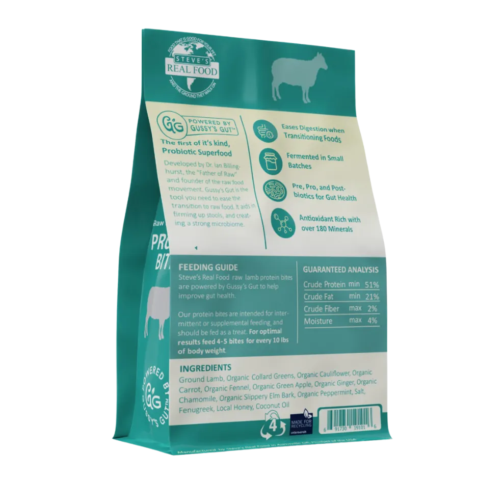 Steve's Real Food Freeze Dried Gut Boosting Protein Treats Lamb For Dogs and Cats