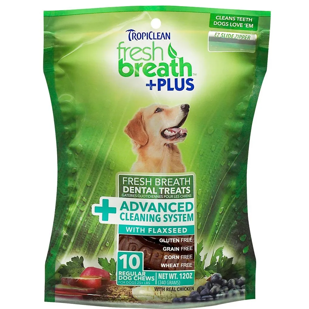 Tropiclean Fresh Breath Plus Advanced Cleaning System Dental Chews For Dogs