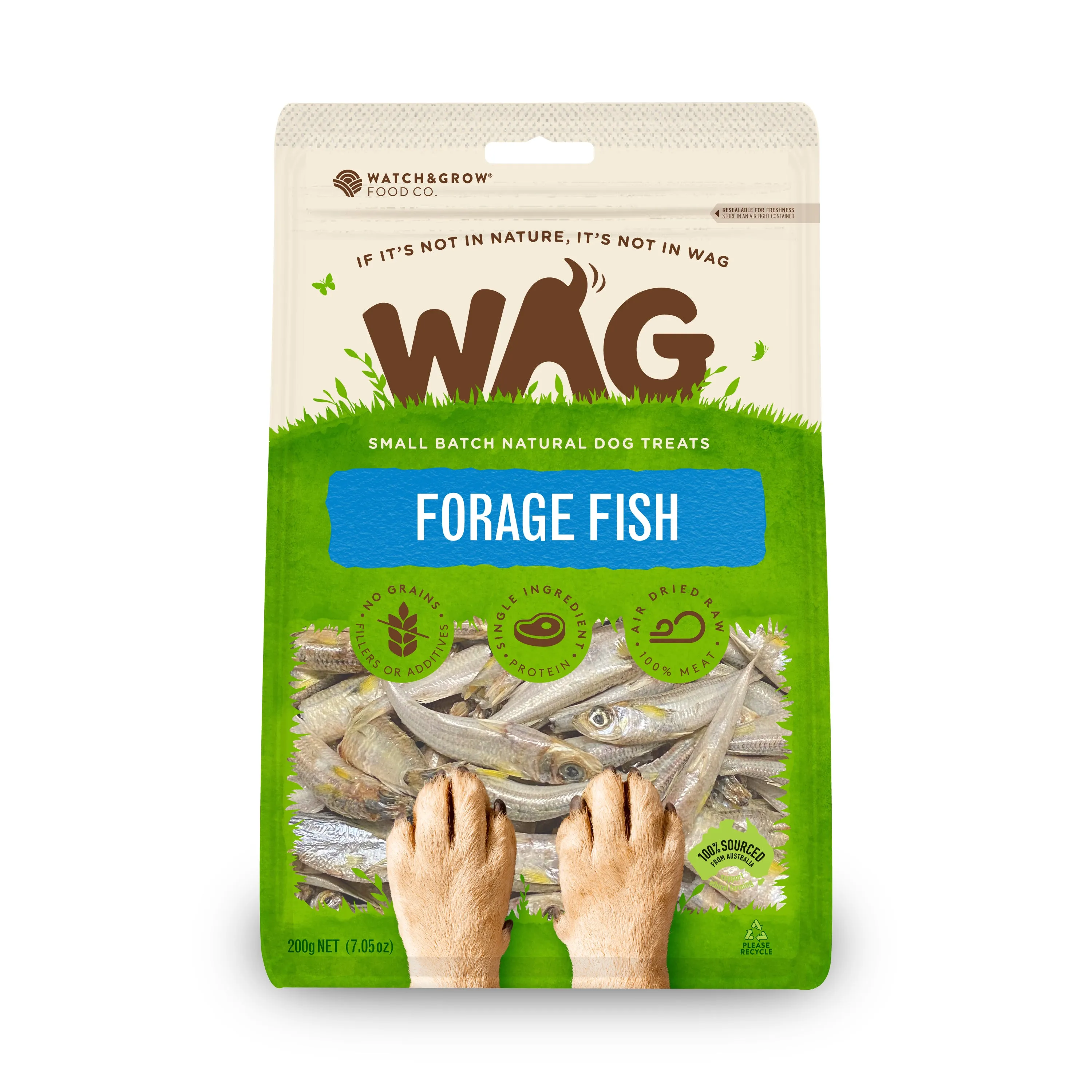 WAG Dog Treat Forage Fish 200g