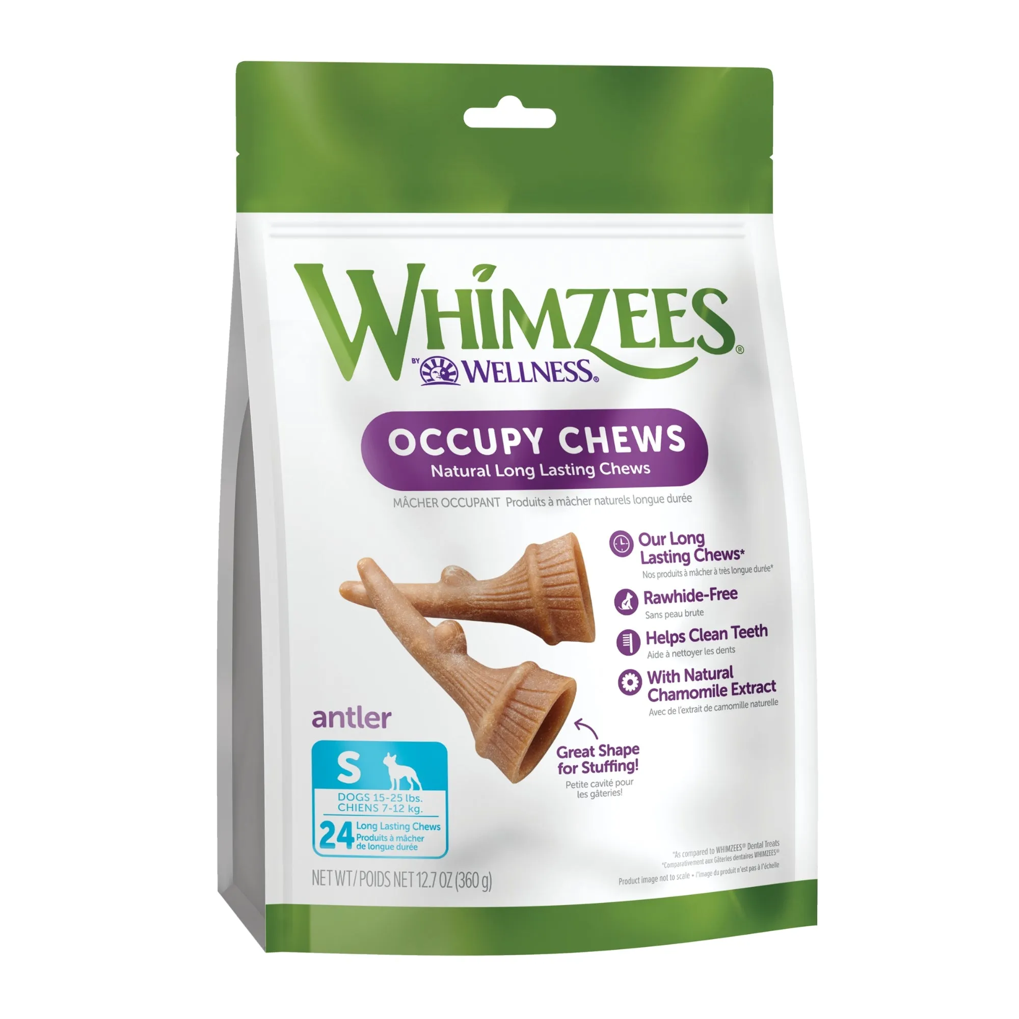 Whimzees Dog Dental Treats Occupy Antlers Small Value Bag 24 Pack