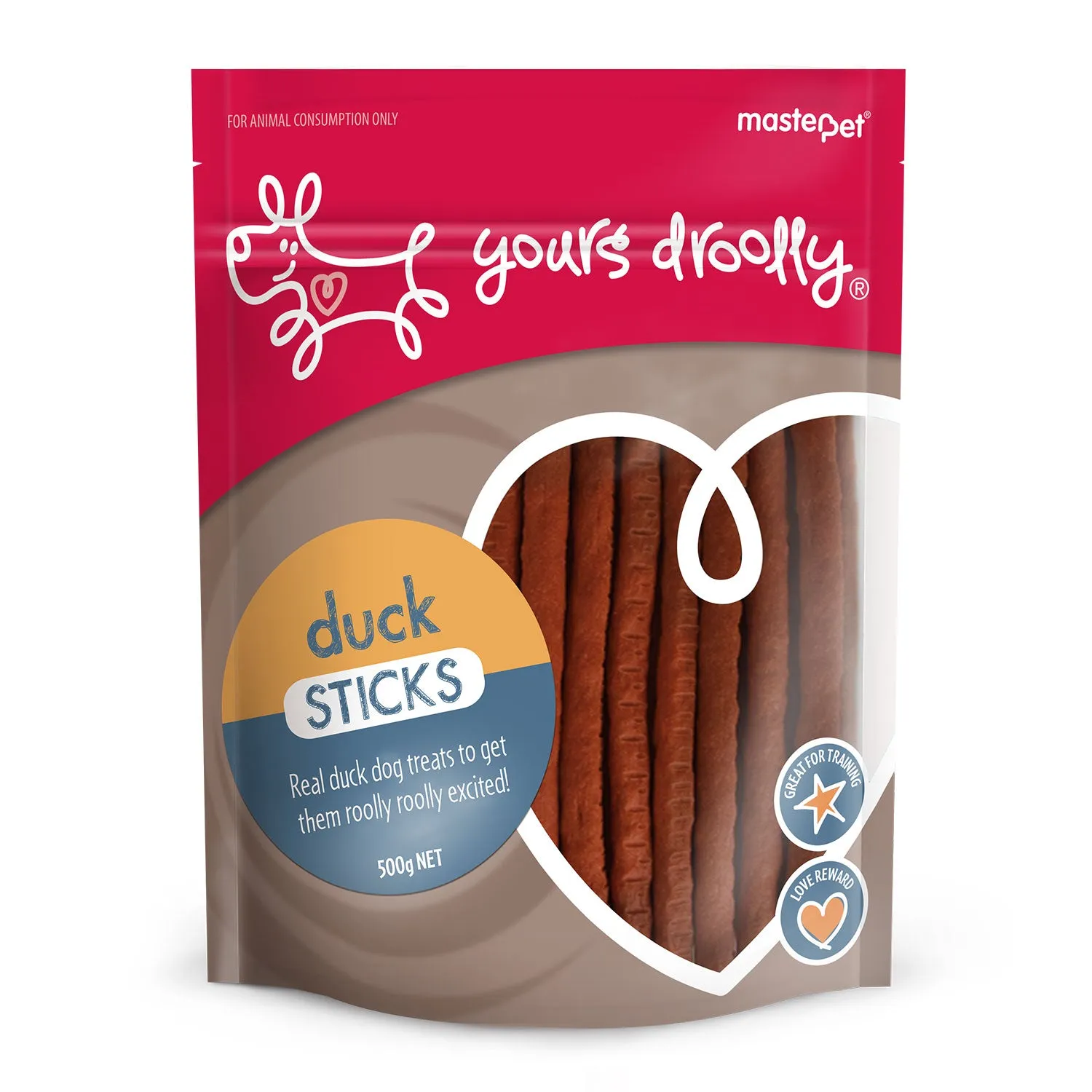 Yours Droolly Duck Sticks Dog Treats 500g