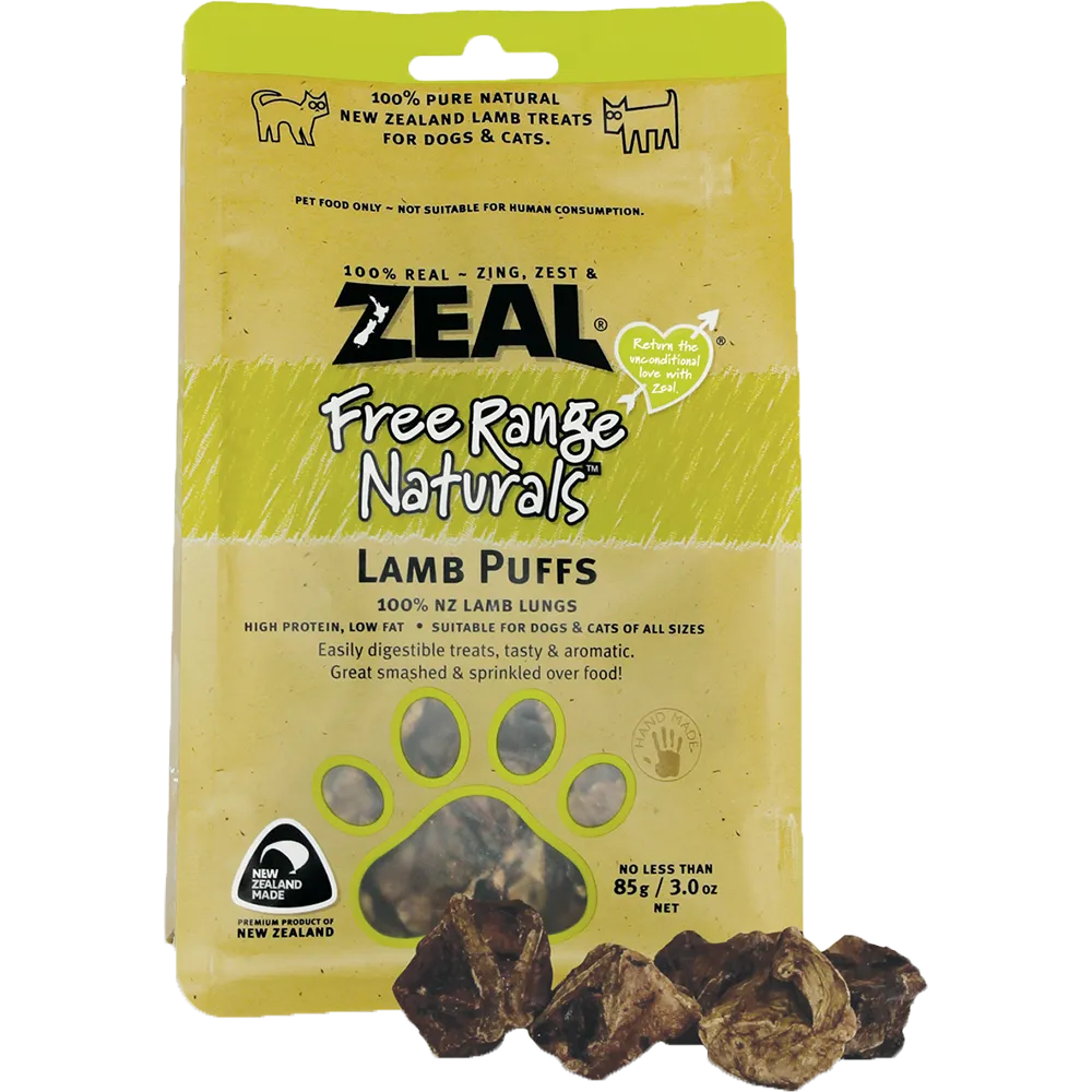 Zeal Free Range Naturals Lamb Puffs 85g