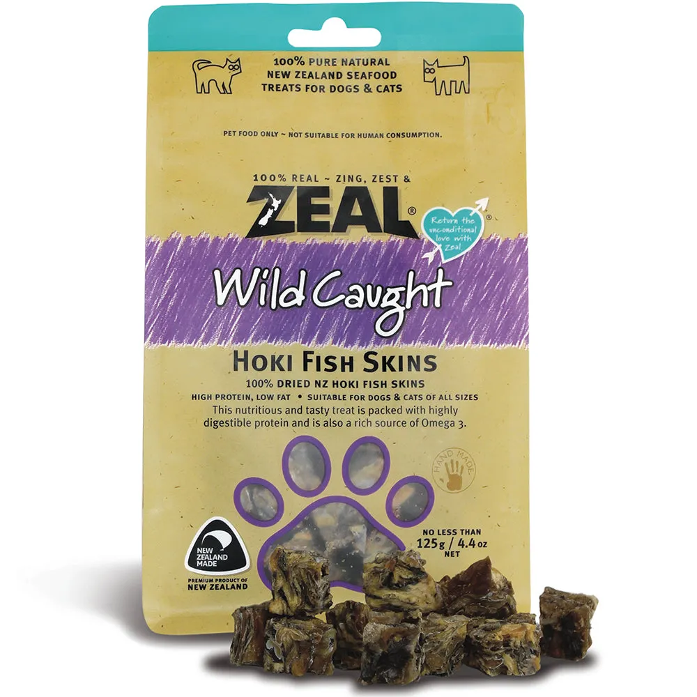 Zeal Wild Caught Hoki Fish Skins 125g