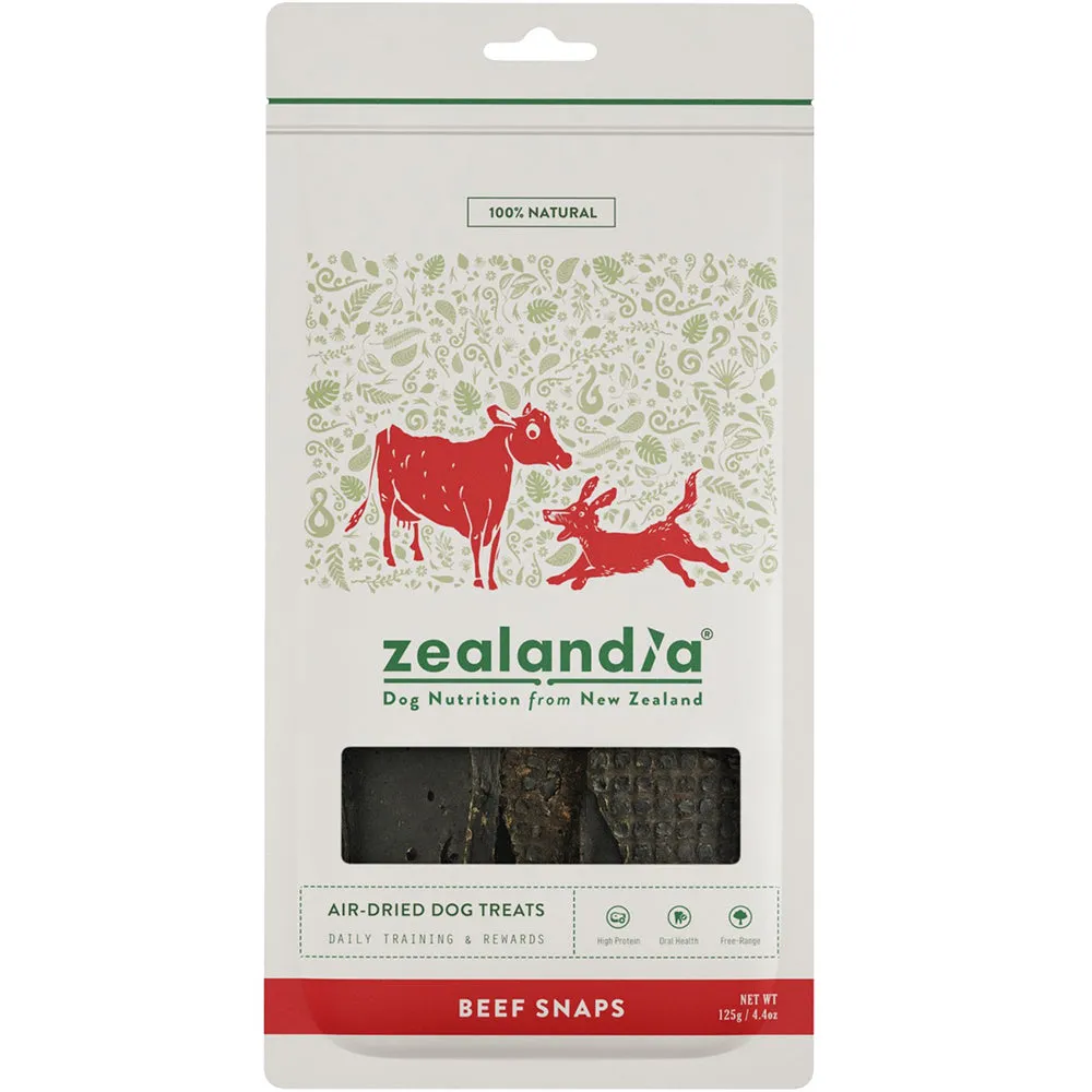 Zealandia Dog Nutrition from New Zealand - Air-Dried Beef Snaps 125g