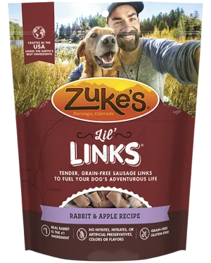 Zukes Lil' Links Grain Free Rabbit and Apple Recipe for Dogs